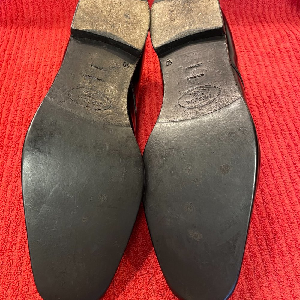 Prada Mens Patent Leather Upper and Out Soles Lace Up Black Made In Italy - Picture 15 of 16